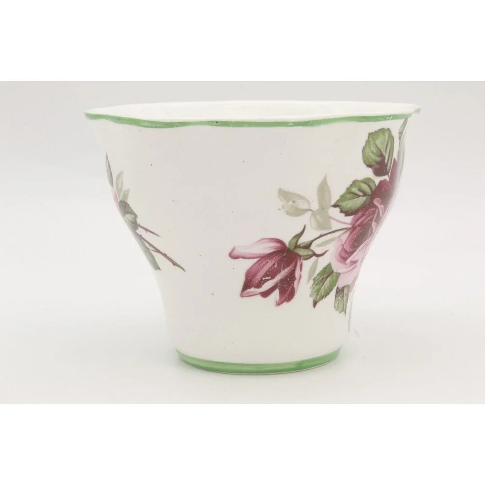 Roses Tea Cup and Saucer Set England Pink Shabby VTG Crownford Fine Bone China